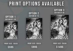 Rita Hayworth with Palm Trees Fine Art Print