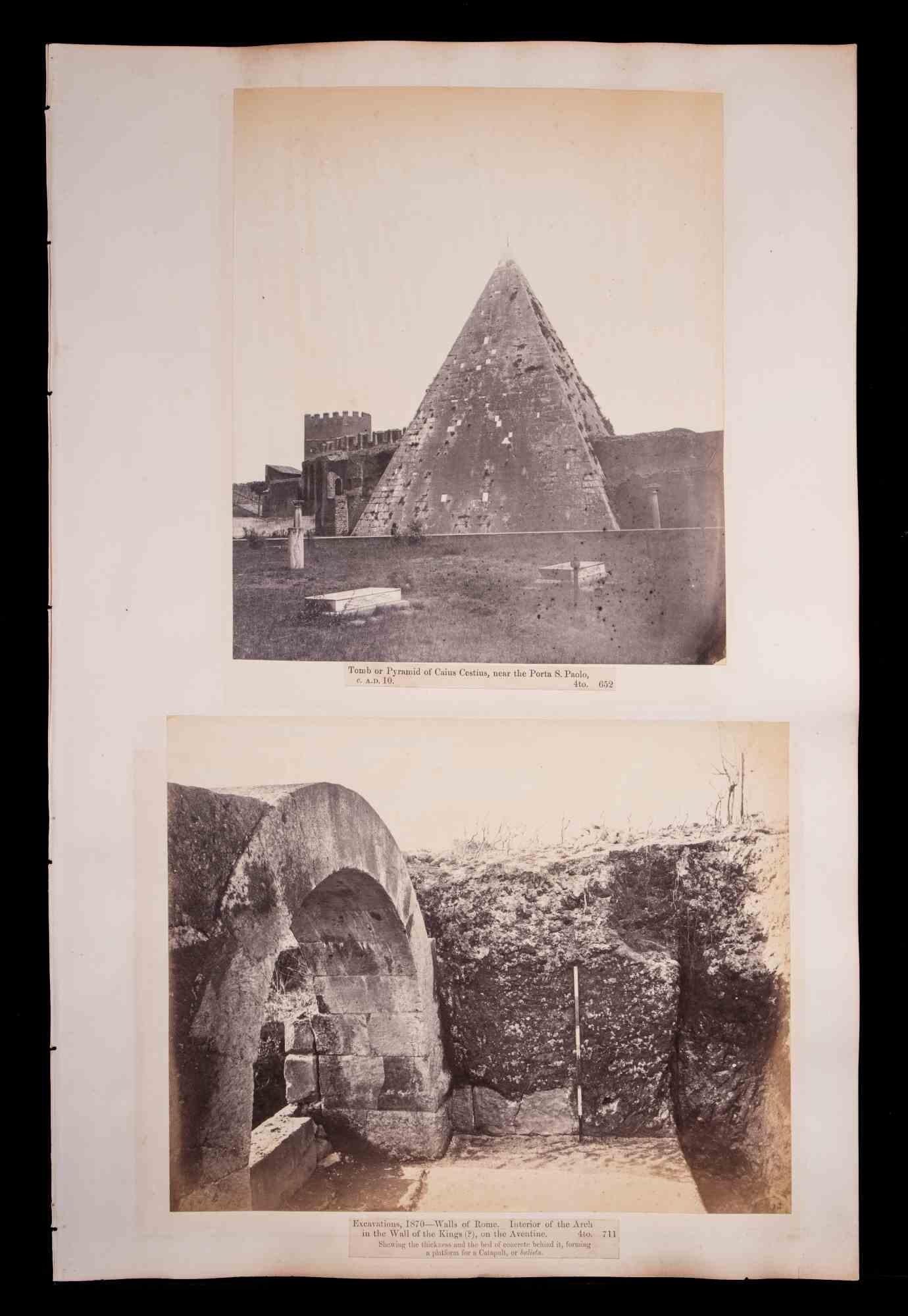 Roman Monuments - Silver Salt Photographs - Early 20th Century - Beige Figurative Photograph by Unknown