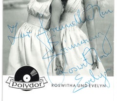 Roswitha et Evelyn - Carte originale signée et autographiée b/w, années 1950