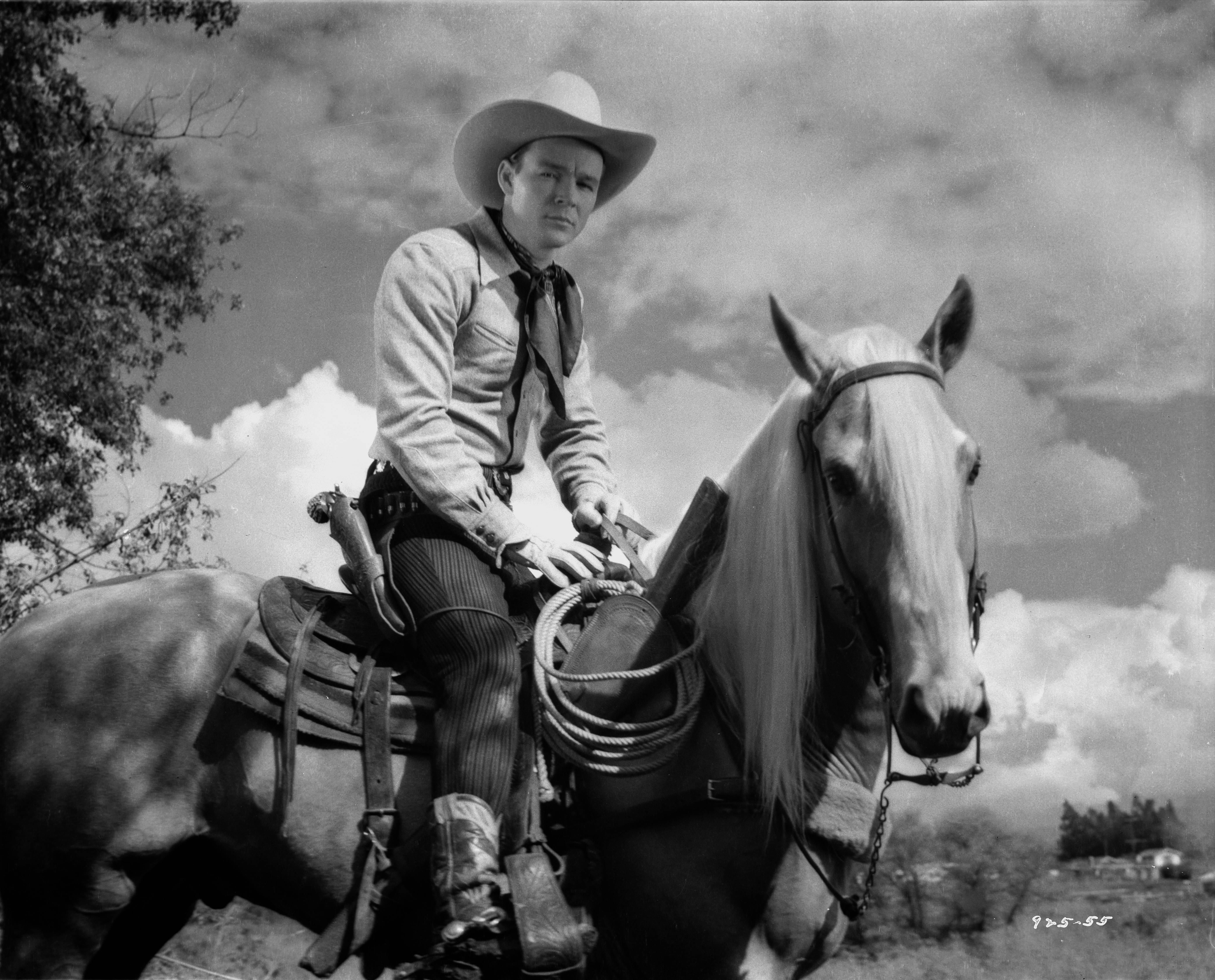 Unknown Portrait Photograph - Roy Rogers Riding His Horse Fine Art Print