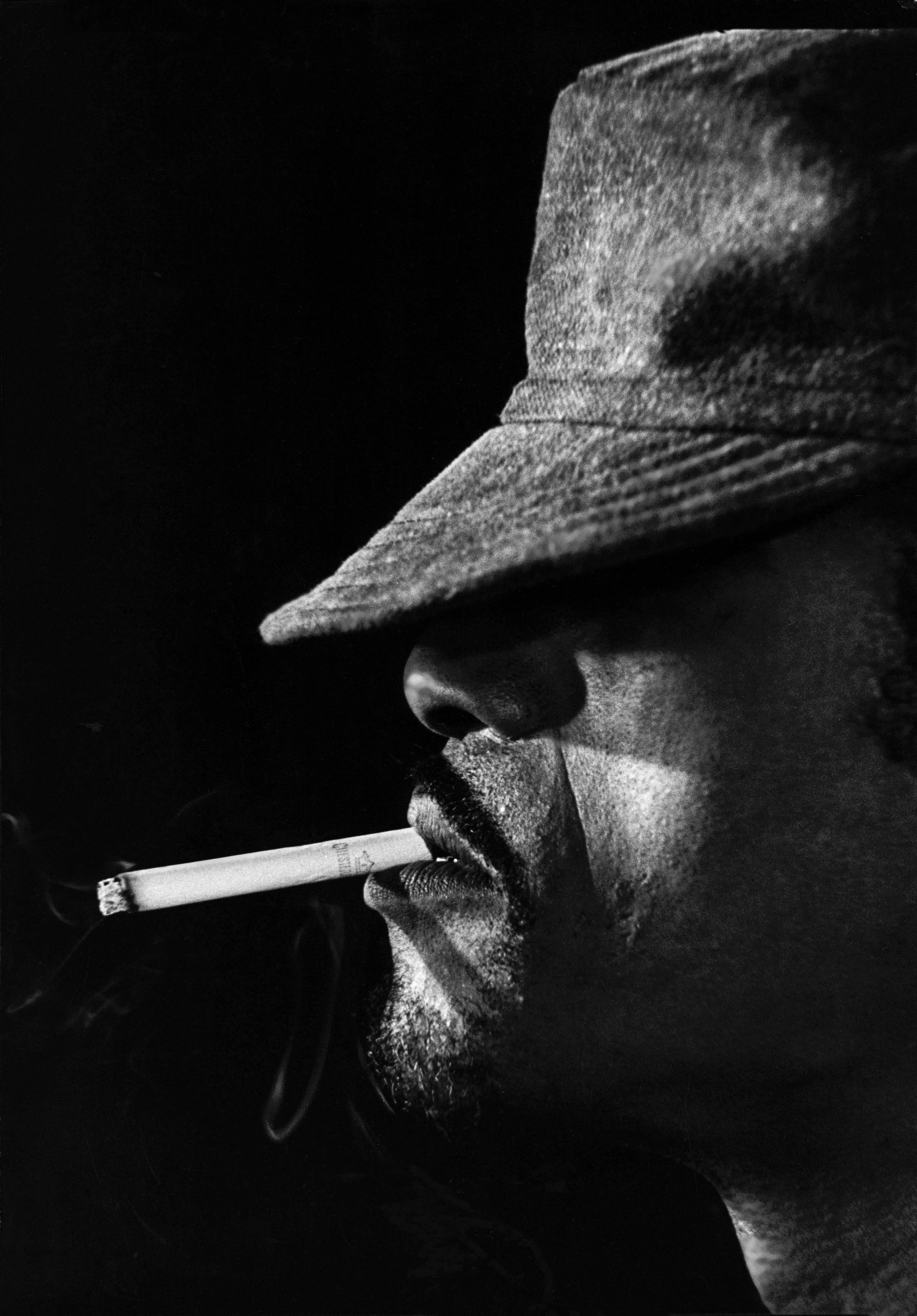 Unknown Black and White Photograph - Sammy Davis Jr. Smoking Fine Art Print