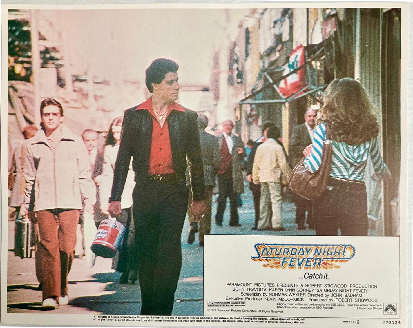 Carte de visite originale du film et du cinéma « Saturday Night Fever », 1977 