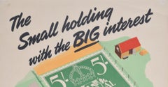Savings Stamps - the Small Holding with the Big Interest original vintage poster