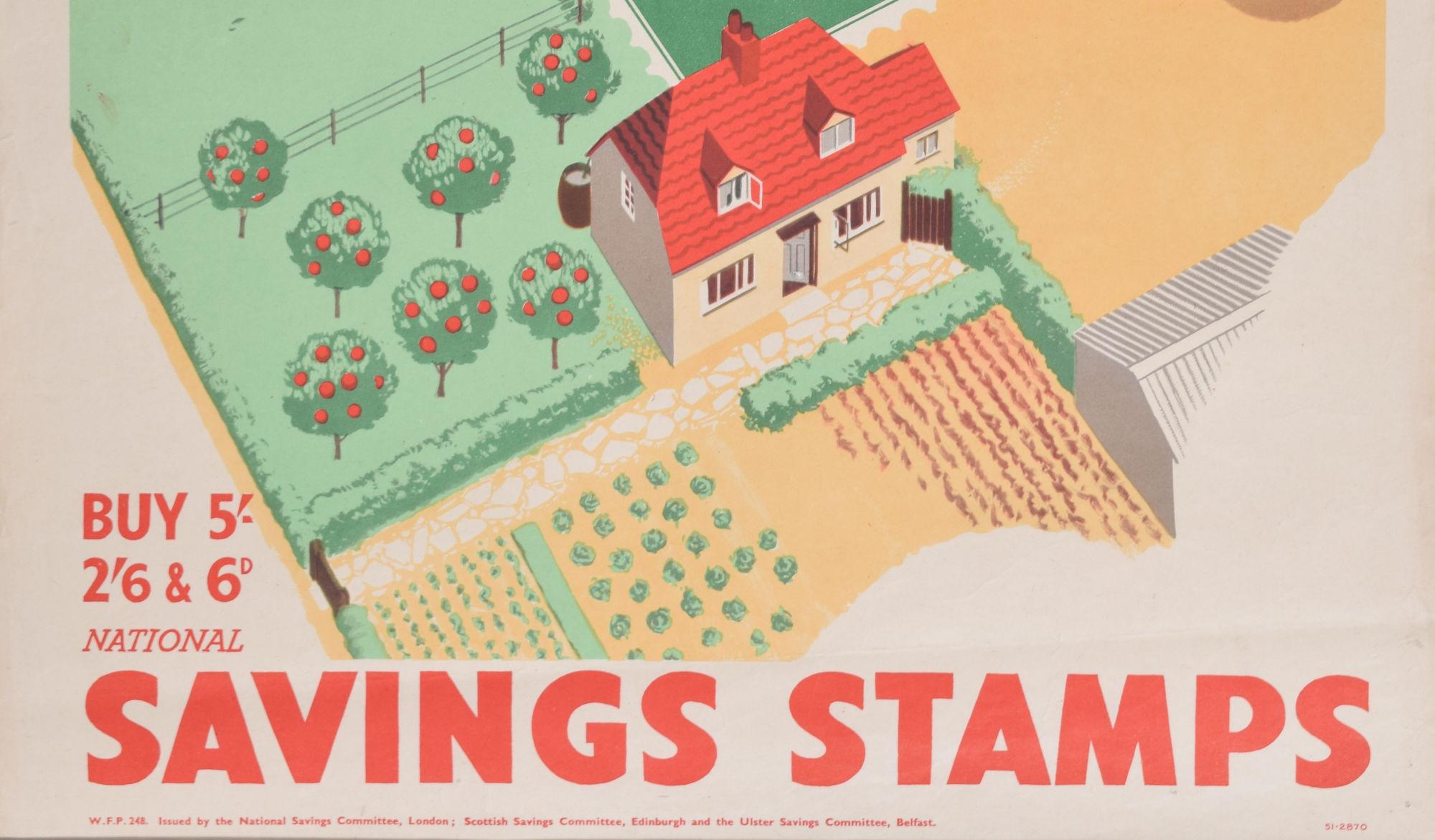 Savings Stamps - the Small Holding mit dem Big Interest Original-Vintage-Poster im Angebot 3