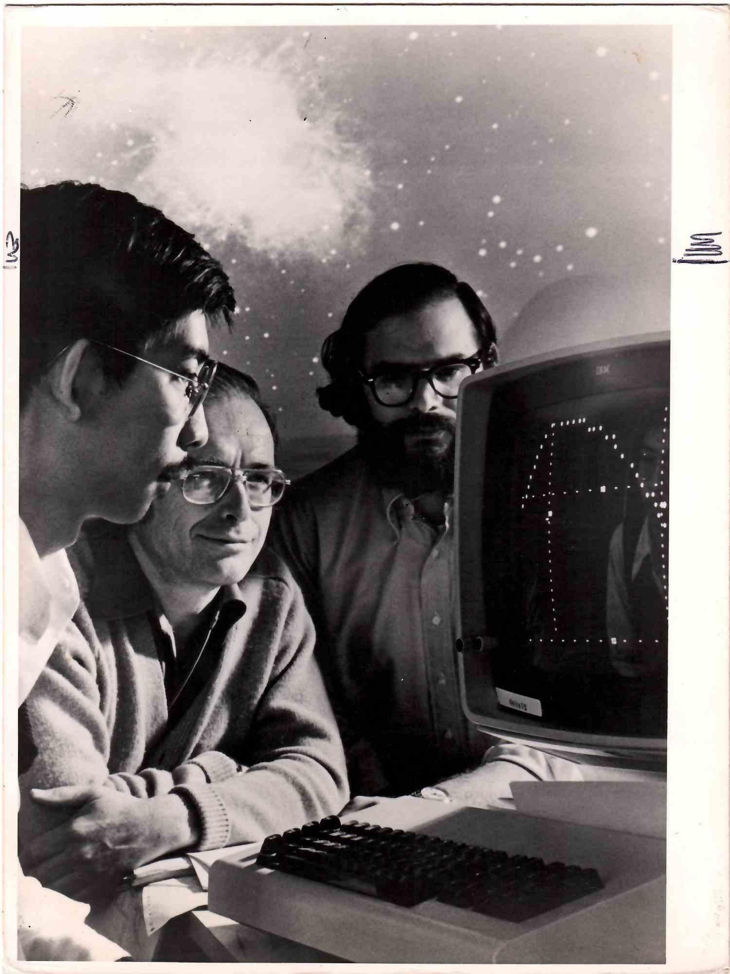 Unknown Black and White Photograph - Scientists in 1960s - Vintage B/W photo