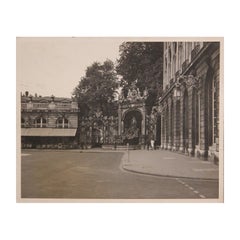 Sculpture Street Scene Black and White Photograph