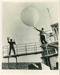 Seamen Checking Weather - Vintage Photograph - Mid 20th Century
