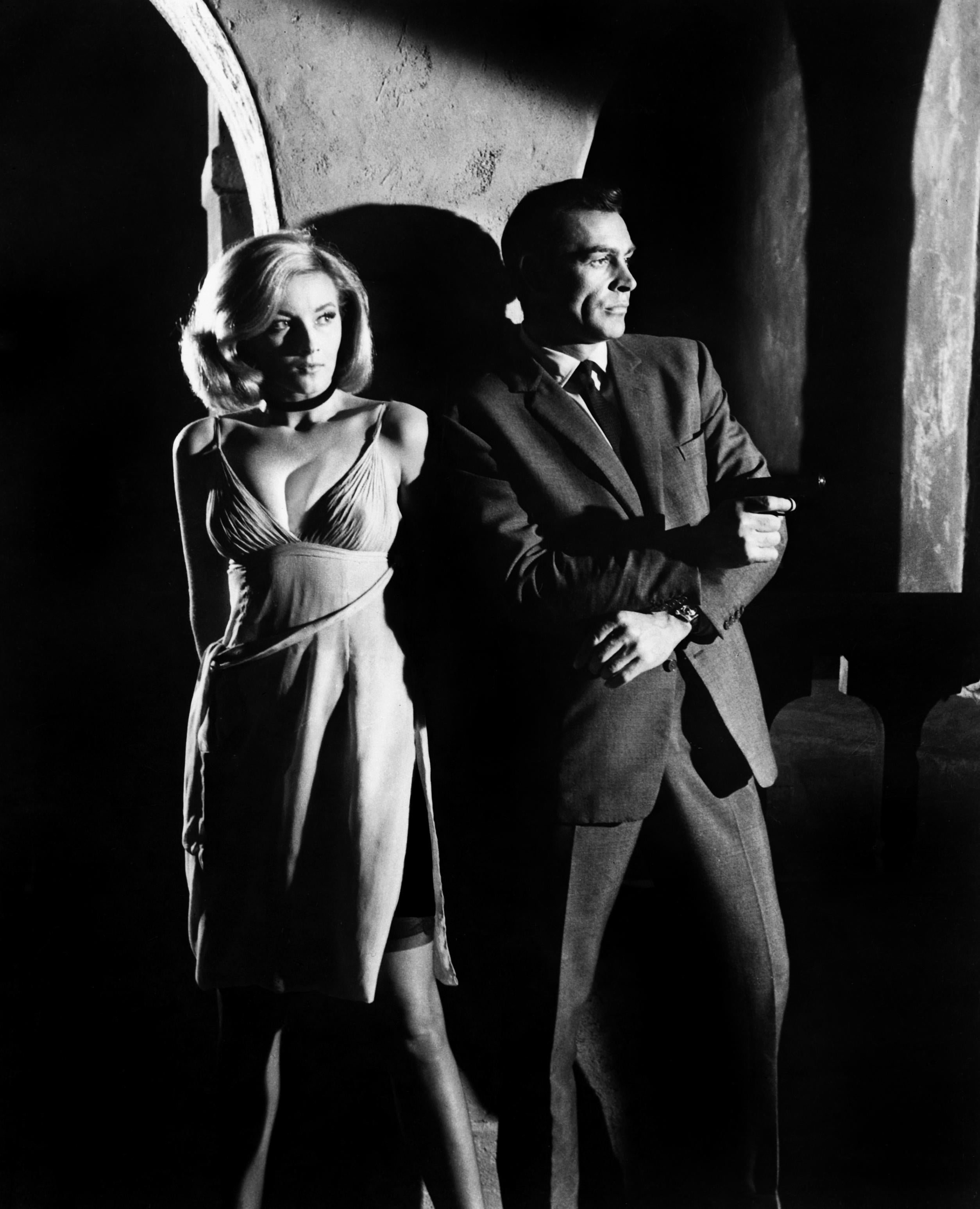Unknown Black and White Photograph - Sean Connery and Daniela Bianchi James Bond Globe Photos Fine Art Print