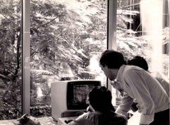 Segrate Computer Center - Retro B/W photo - 1980s