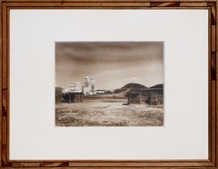 Fotografia architettonica in tonalità seppia della Missione di San Xavier a Tucson, Arizona