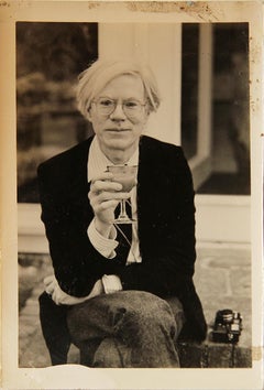 Sepia Toned Original Portrait Photograph of Andy Warhol