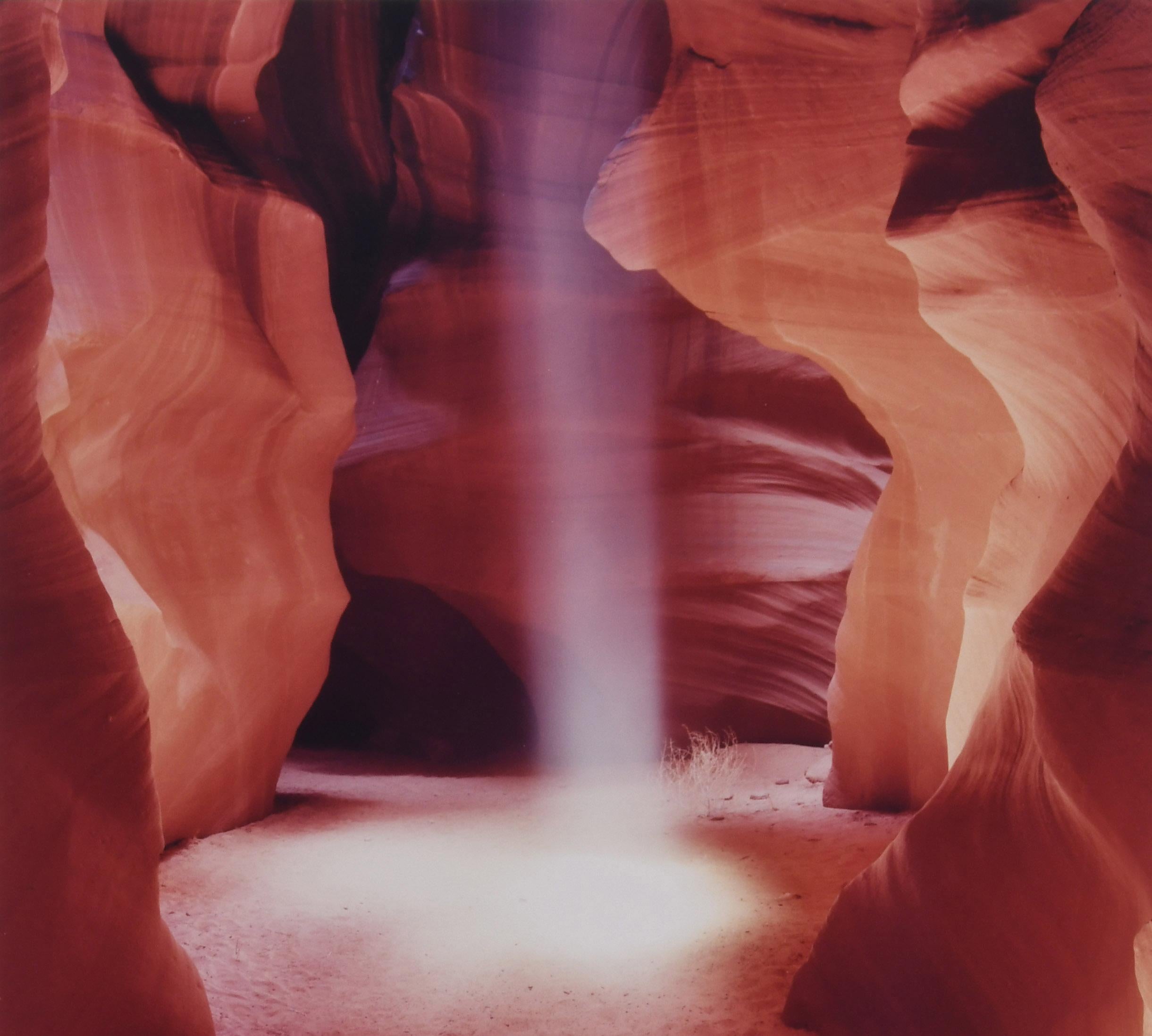 Shaft of light in Upper Antelope Canyon, near Page, Arizona, Navajo Nation - Naturalistic Photograph by Unknown