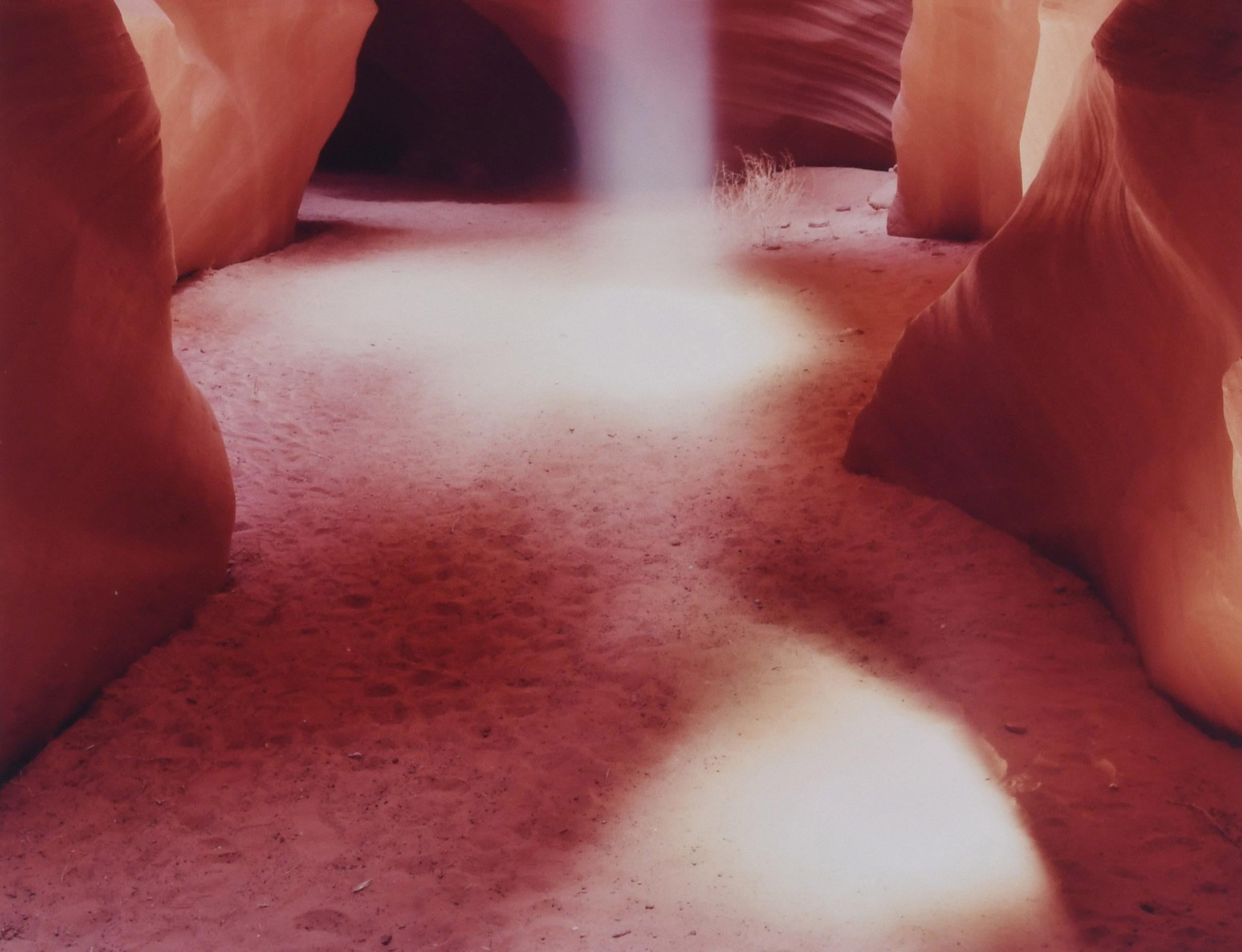 Shaft of light in Upper Antelope Canyon, near Page, Arizona, Navajo Nation - Brown Landscape Photograph by Unknown