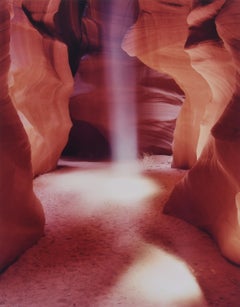 Vintage Shaft of light in Upper Antelope Canyon, near Page, Arizona, Navajo Nation