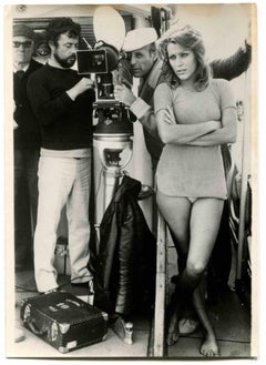 Vintage Silvia Monti on the Set of the Film Oppio - 1972