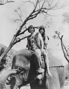 Sonny and Cher Riding an Elephant Fine Art Print