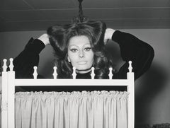 Vintage Sophia Loren Behind Folding Screen Fine Art Print