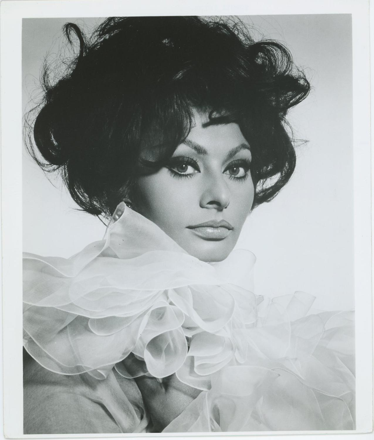 Unknown Black and White Photograph - Sophia Loren Black and White Portrait 1967