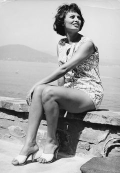 Vintage Sophia Loren by the Shore Fine Art Print