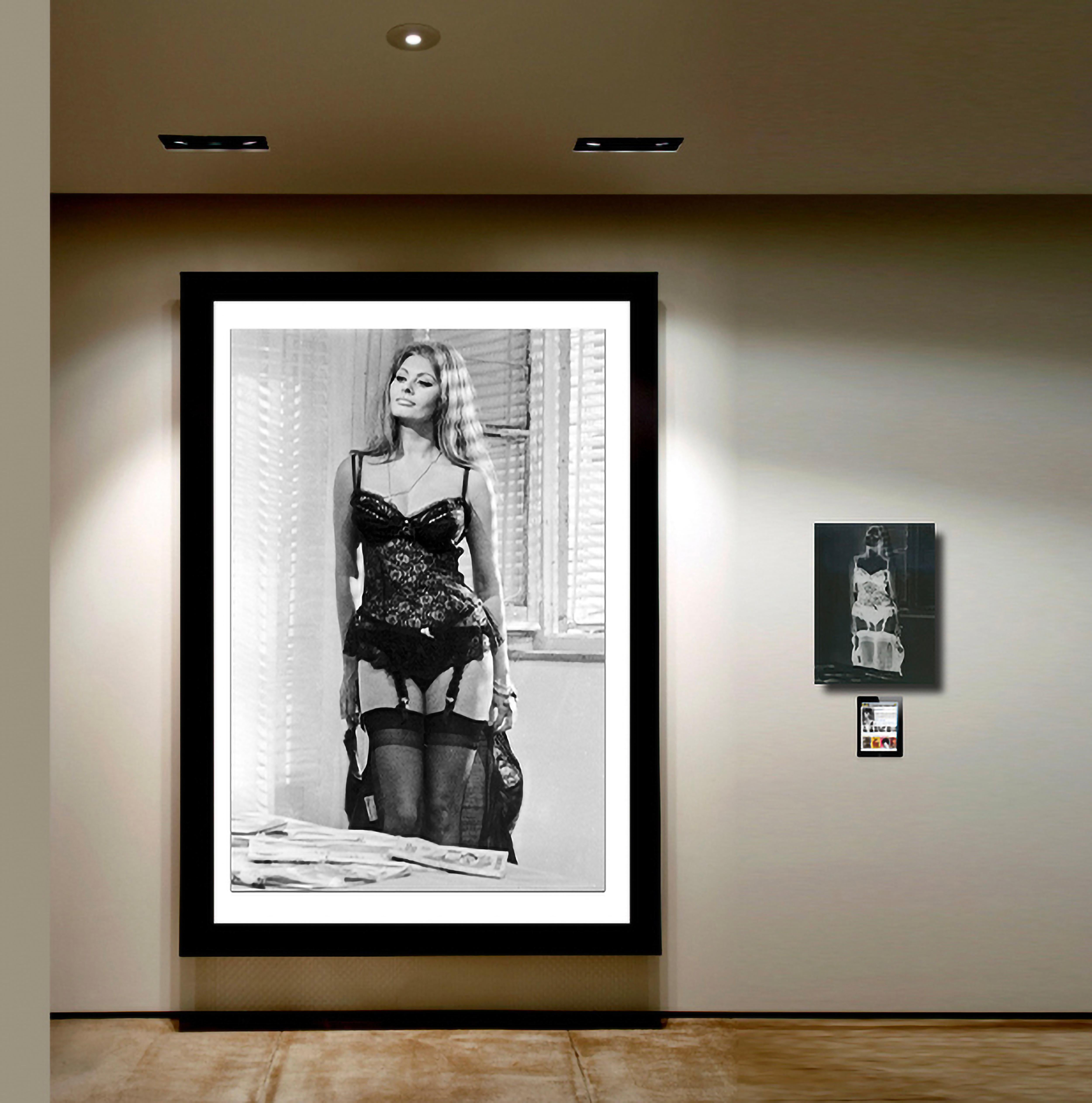 Sophia Loren in Lingerie - Photograph and Vintage Large Format Negative