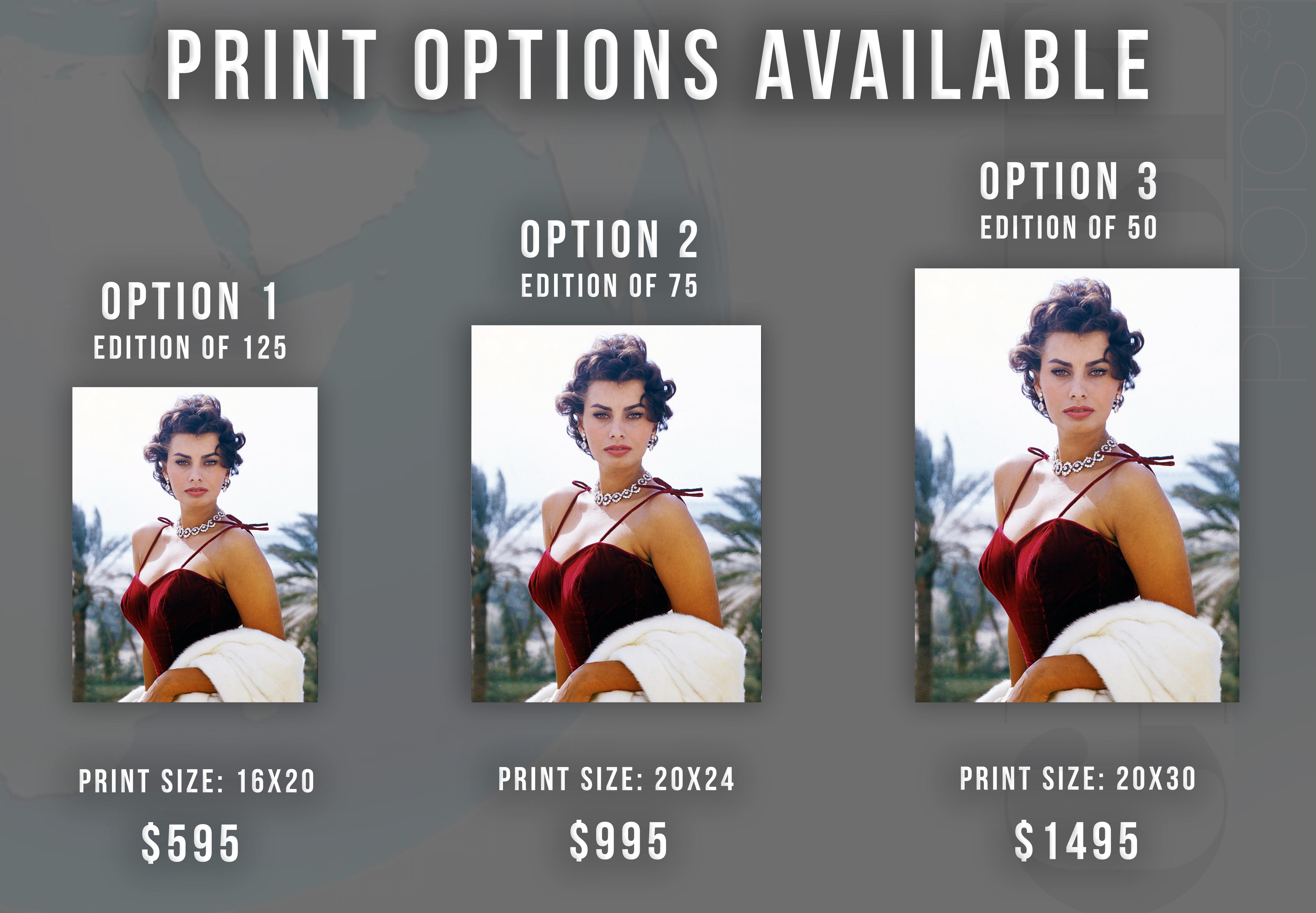 Sophia Loren in Stunning Color Globe Photos Fine Art Print - Photograph by Unknown