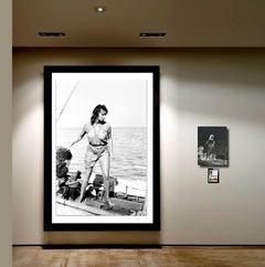 Sophia Loren on Boat - Photograph and Vintage Large Format Negative