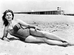 Vintage Sophia Loren Pinup on the Beach Fine Art Print