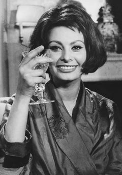 Sophia Loren Toasting the Camera Globe Photos Fine Art Print