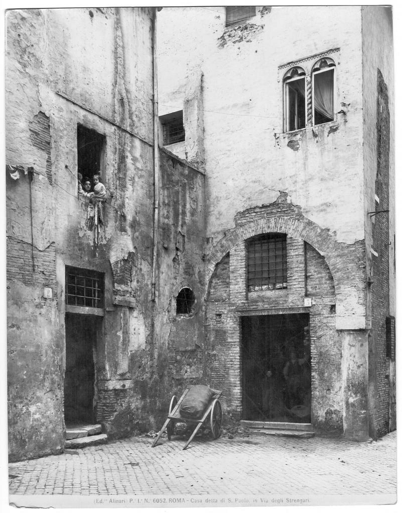 S.Paolo House - Disappeared Rome -  b/w Photograph - Early 1900