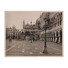 St. Mark's Square Venice Plaza Black and White Photograph