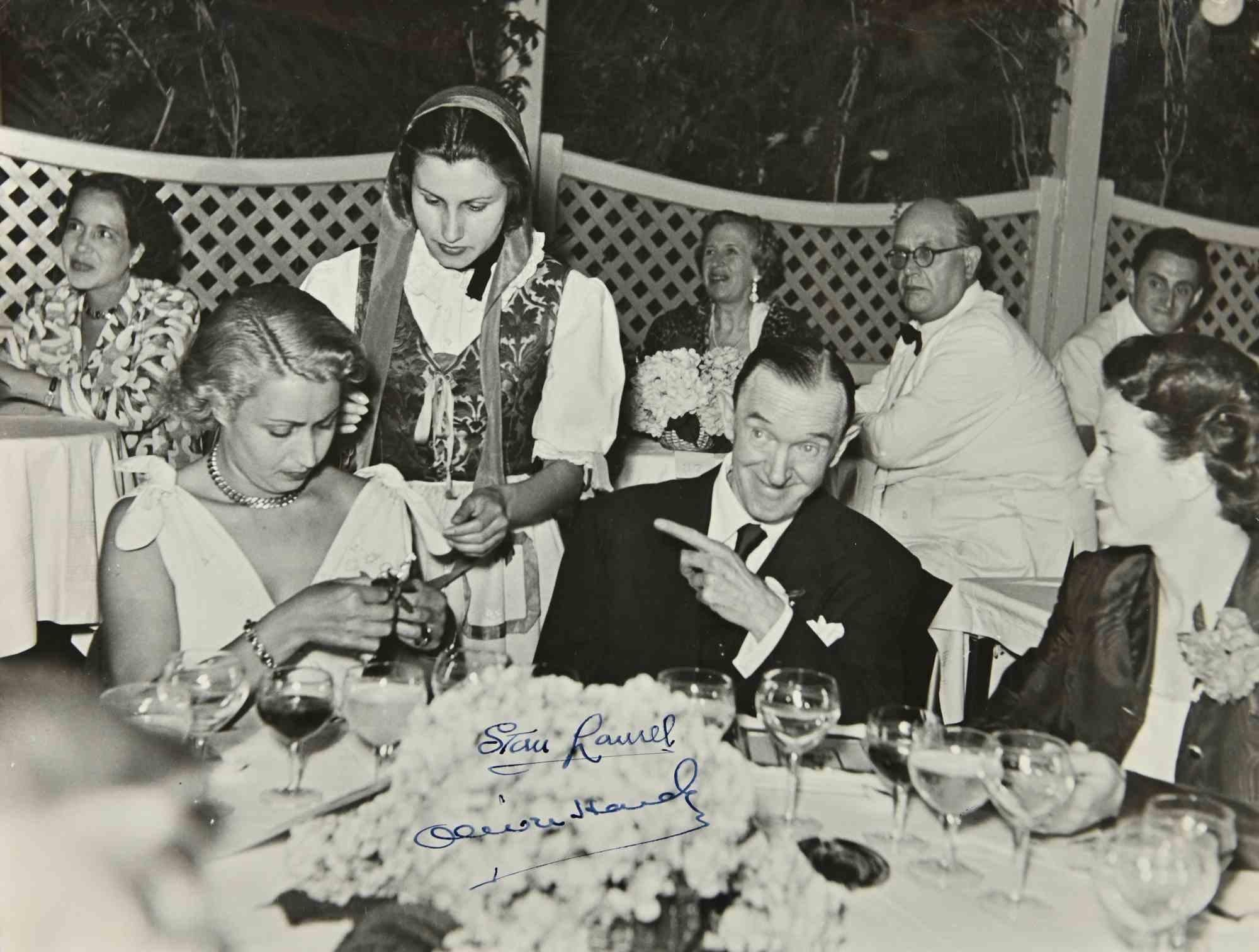 Unknown Figurative Photograph - Stan Laurel - Vintage Autographed Photograph - 1940s