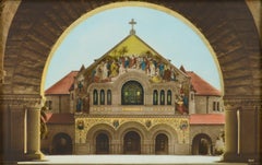 Iglesia conmemorativa de la Universidad de Stanford, Fotografía en color tintada a mano de la década de 1930