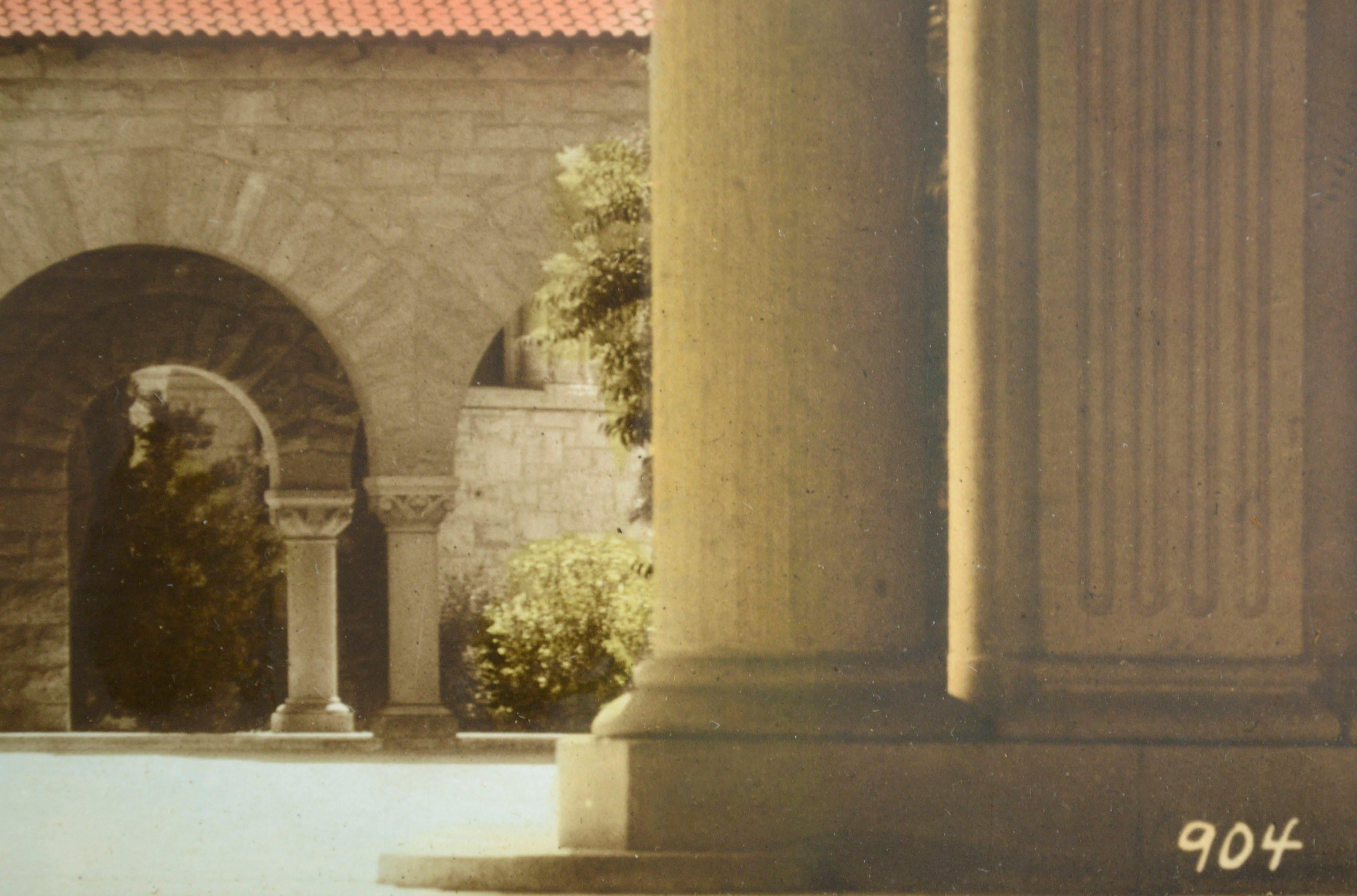 église commémorative de l'université de Stanford, photographie couleur des années 1930 teintée à la main en vente 1