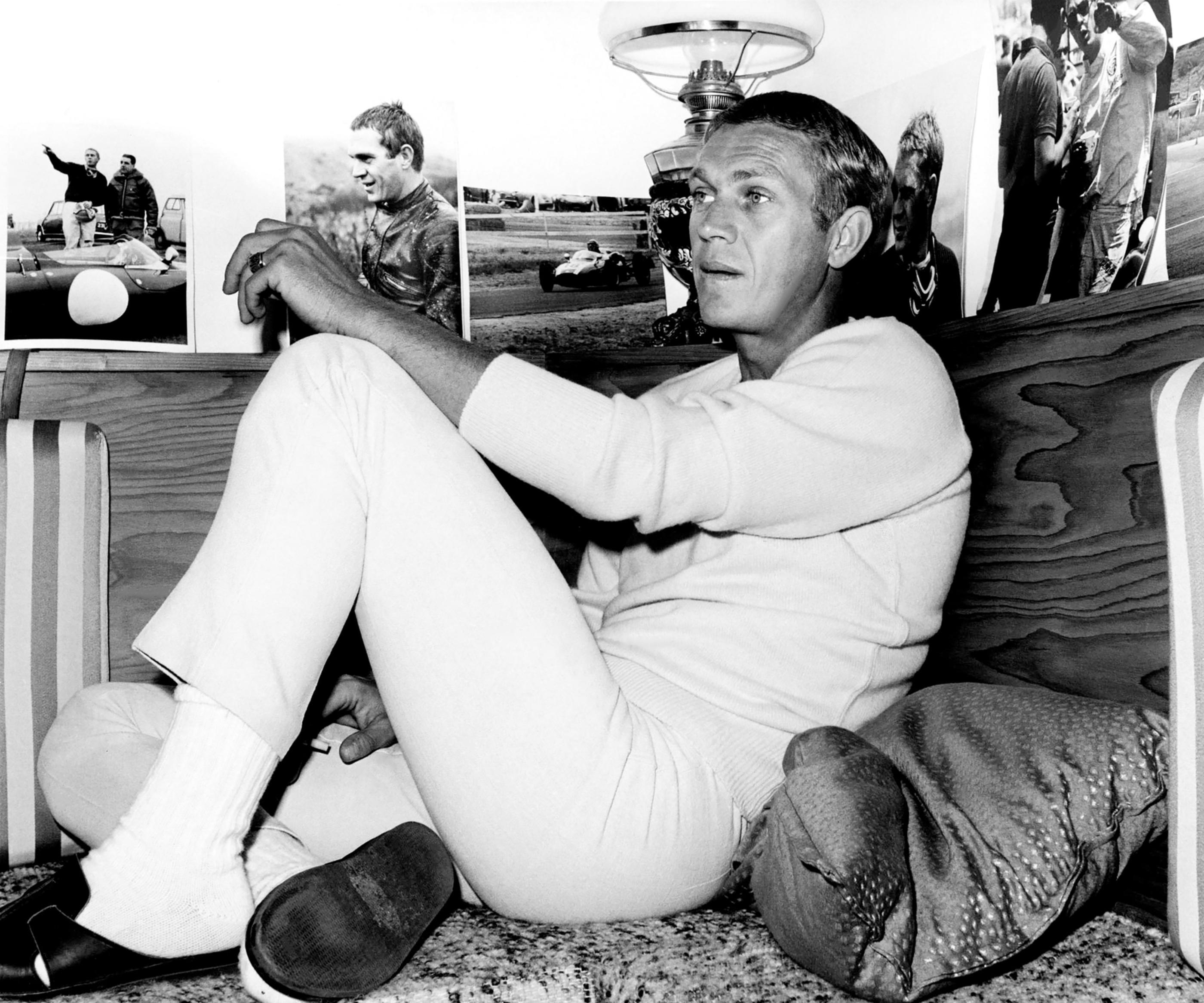 Unknown Black and White Photograph - Steve McQueen at Home