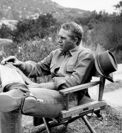 Steve McQueen Behind the Scenes Globe Photos Fine Art Print