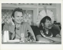 Sting con il capo dell'Amazzonia brasiliana Raoni Metuktire
