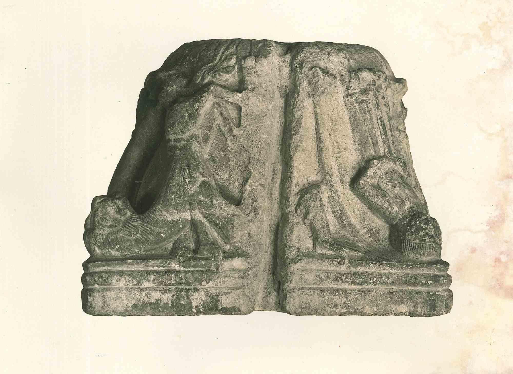 Unknown Figurative Photograph - Stone Relief - Vintage Photo - Early 20th Century