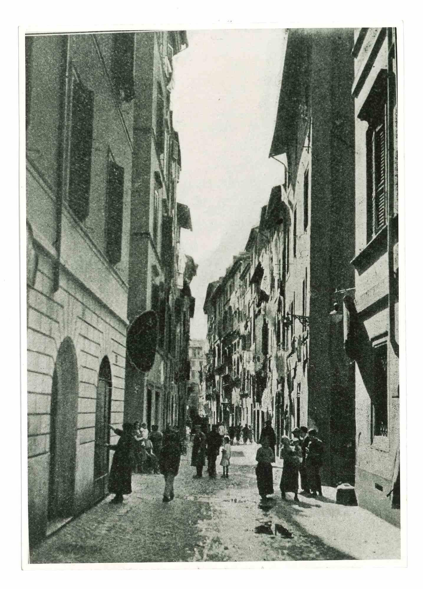 Landscape Photograph Unknown - La rue de Rome  Photographie vintage - Début du XXe siècle
