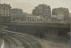 Antique Subway Construction in Paris, 1928, Silver Gelatin Black and White Photography