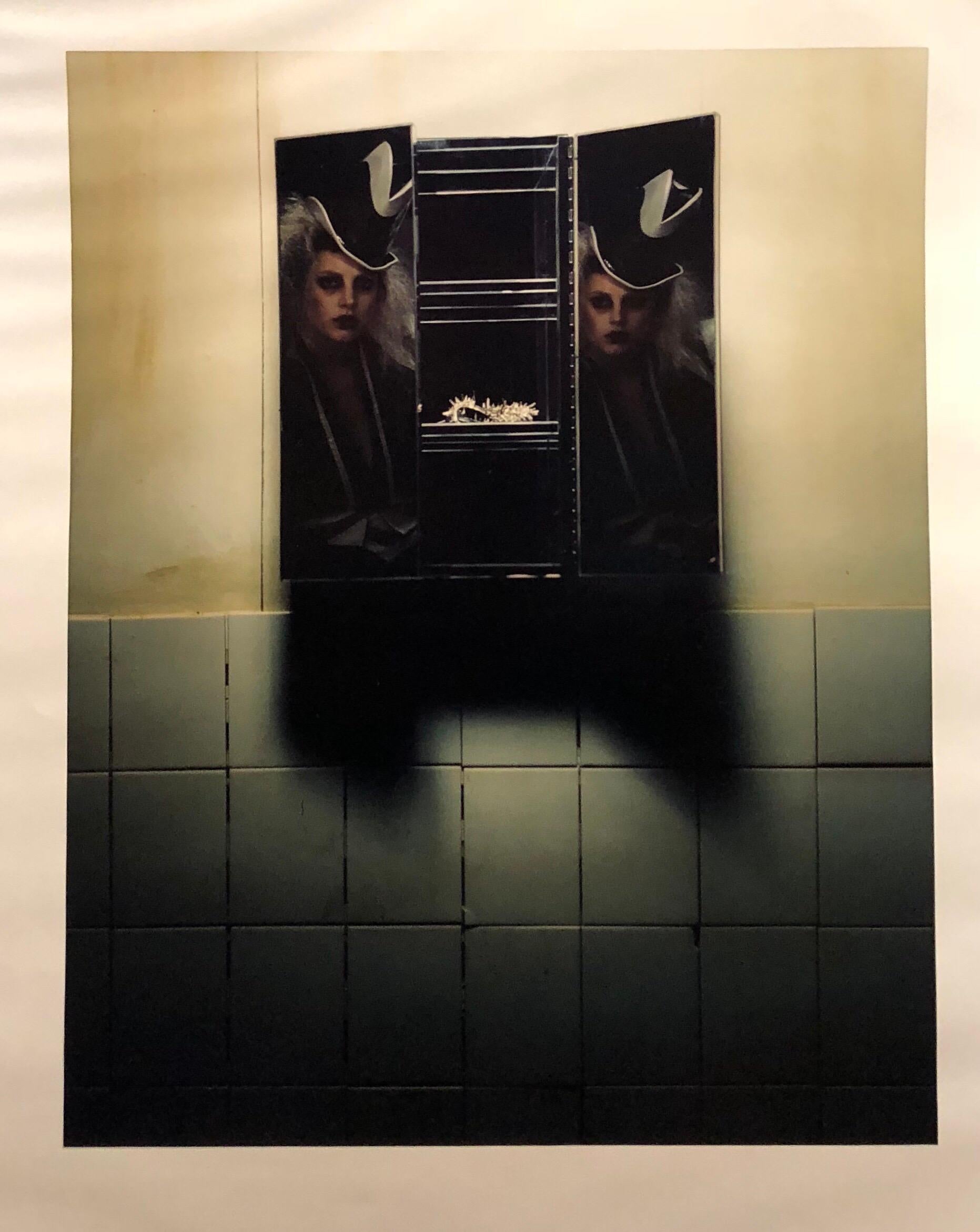 Unknown Figurative Photograph - Surreal Large Format Color Photograph Reflections in Mirror