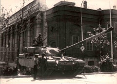 Tank in Santiago - Chile - Vintage B/W photo - 1970s