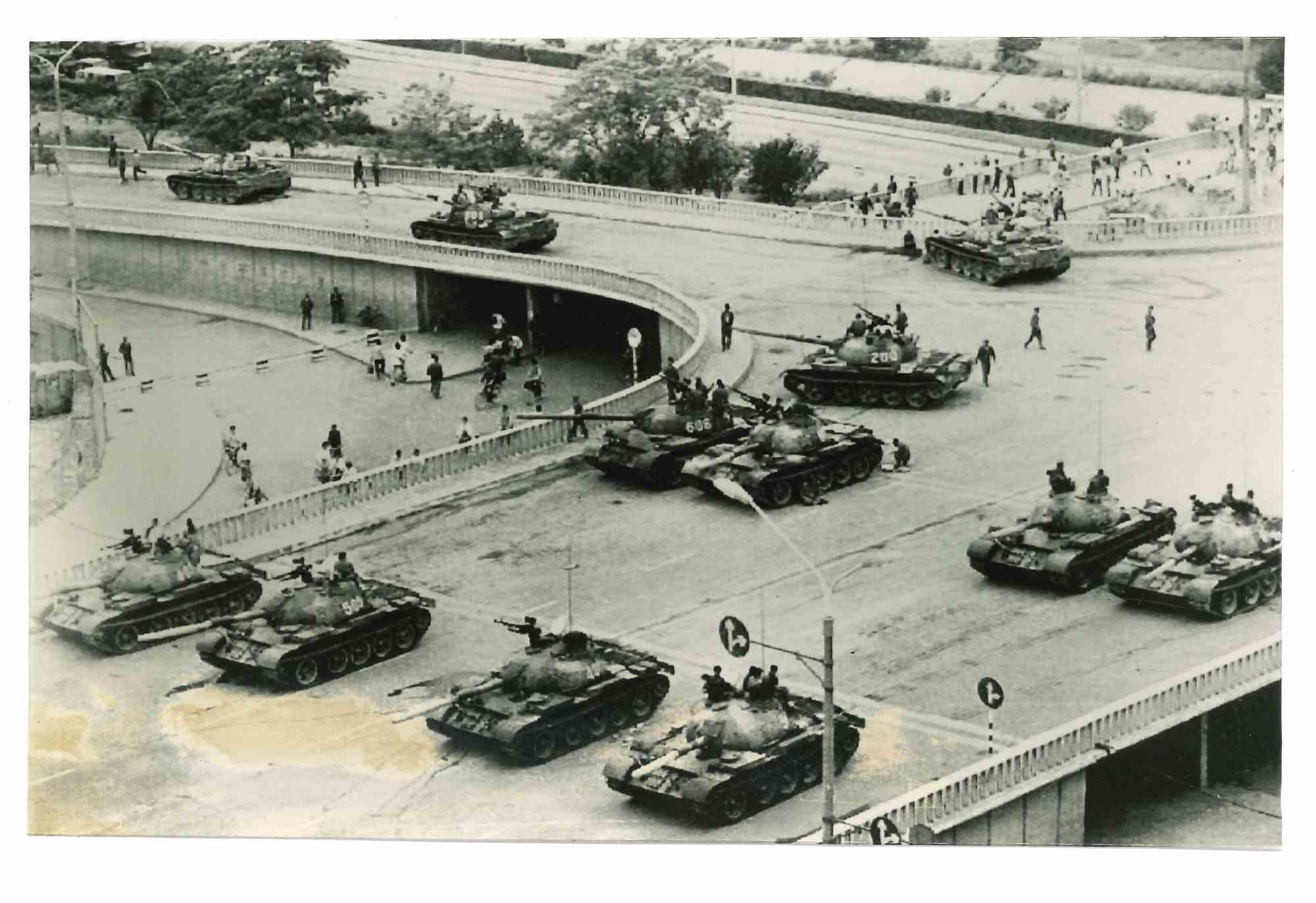 Unknown Figurative Photograph - Tanks in the City - 1970s