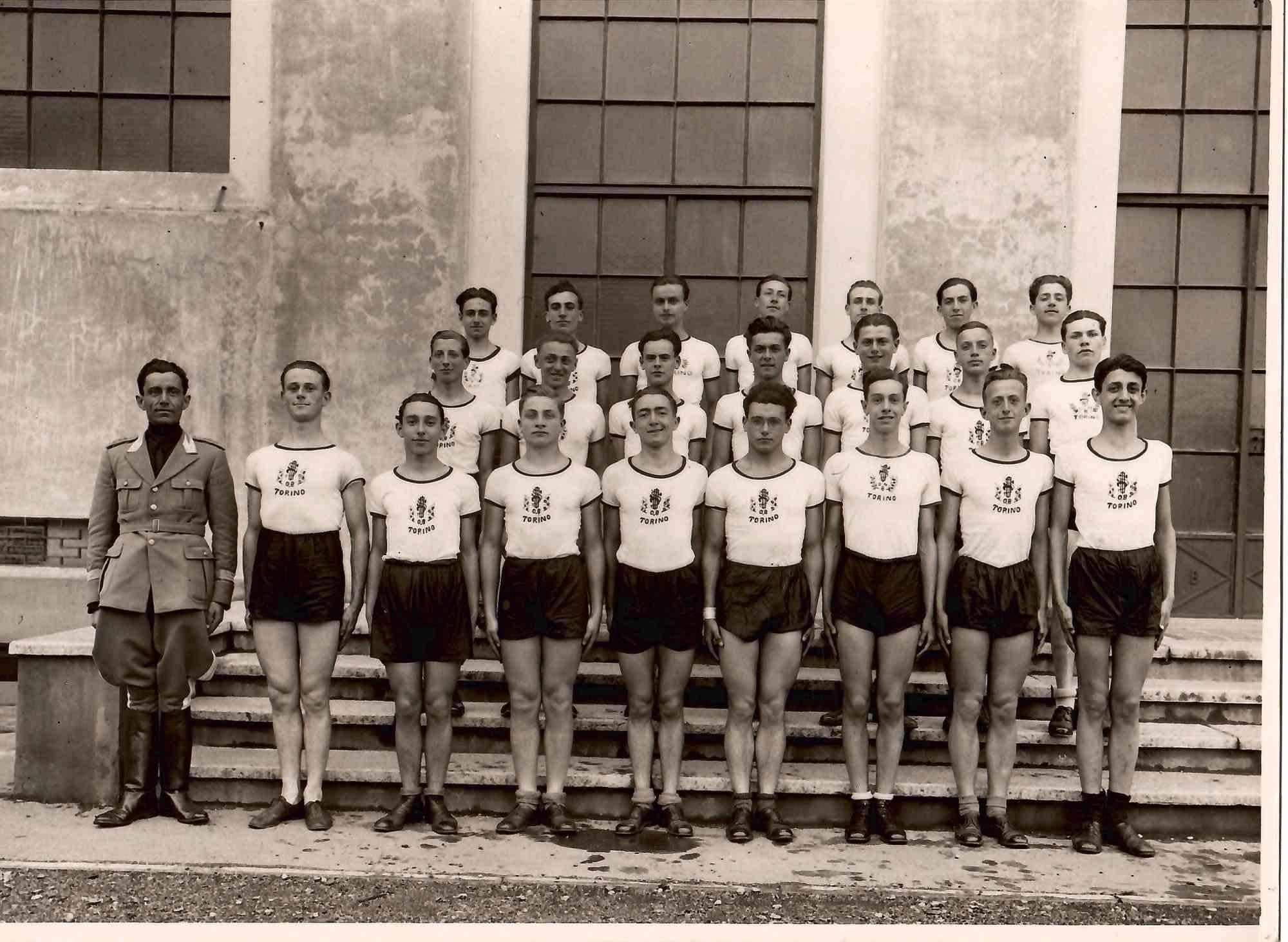 Team in Soldiership in Turin - Vintage B/W photo - 1930s