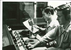 Teenagers learn Radio Broadcas - American Vintage Photograph - Mid 20th Century