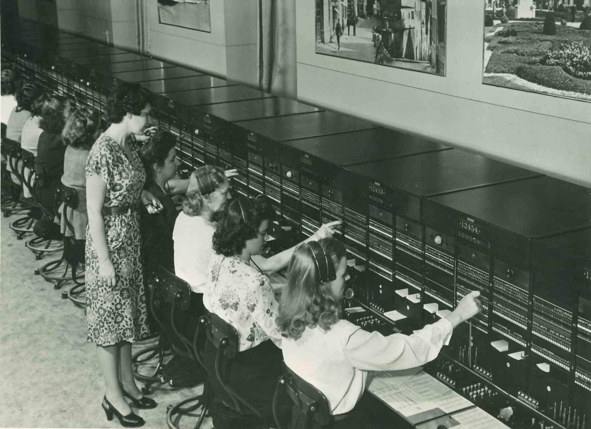 Unknown Figurative Photograph - Telephone System -  American Vintage Photograph - Mid 20th Century