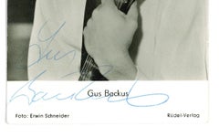 The Autograph by Gus Backus - Vintage b/w Postcard - 1960s