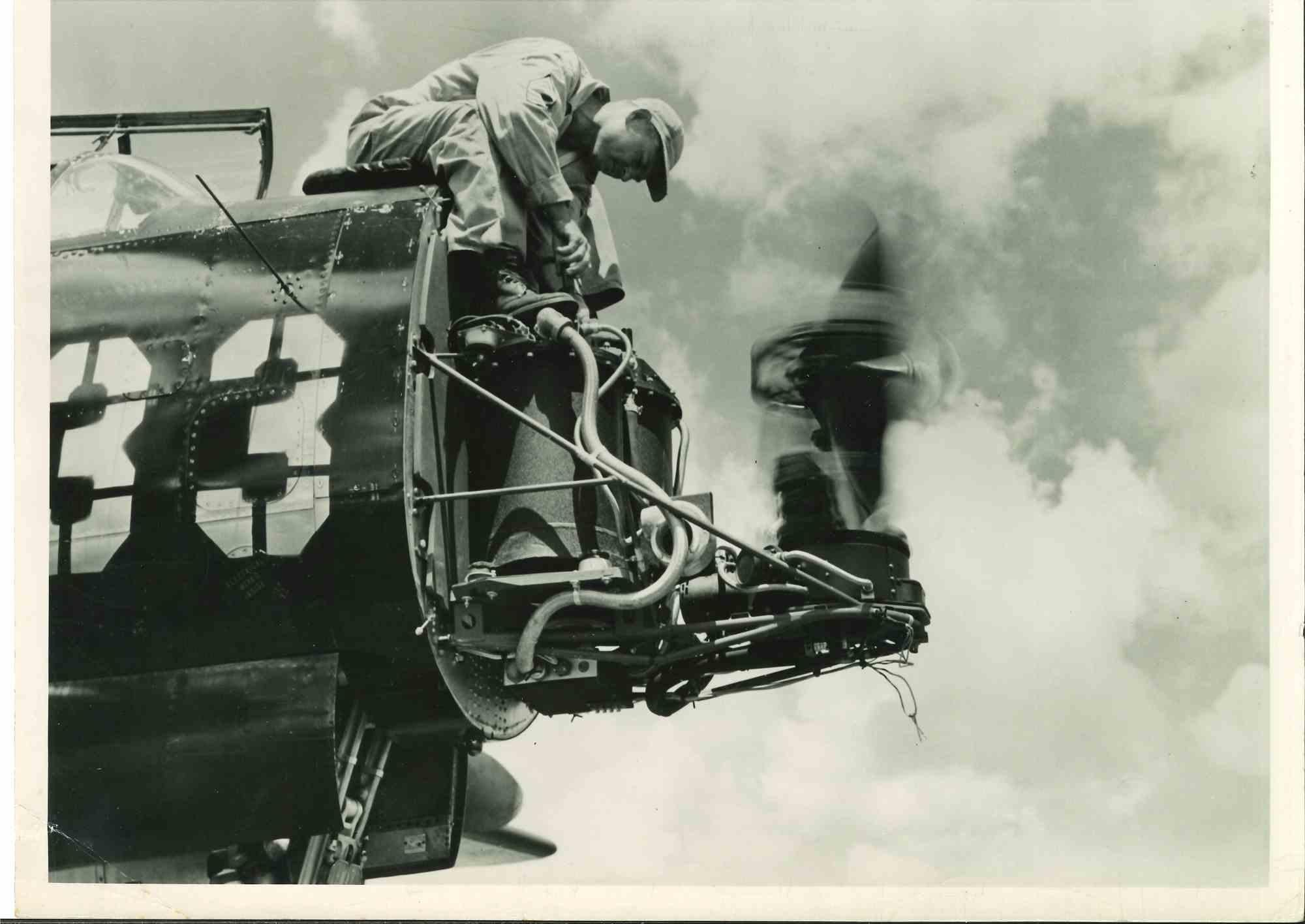 Unknown Figurative Photograph - The AWS Mechanic - Vintage Photograph - Mid 20th Century