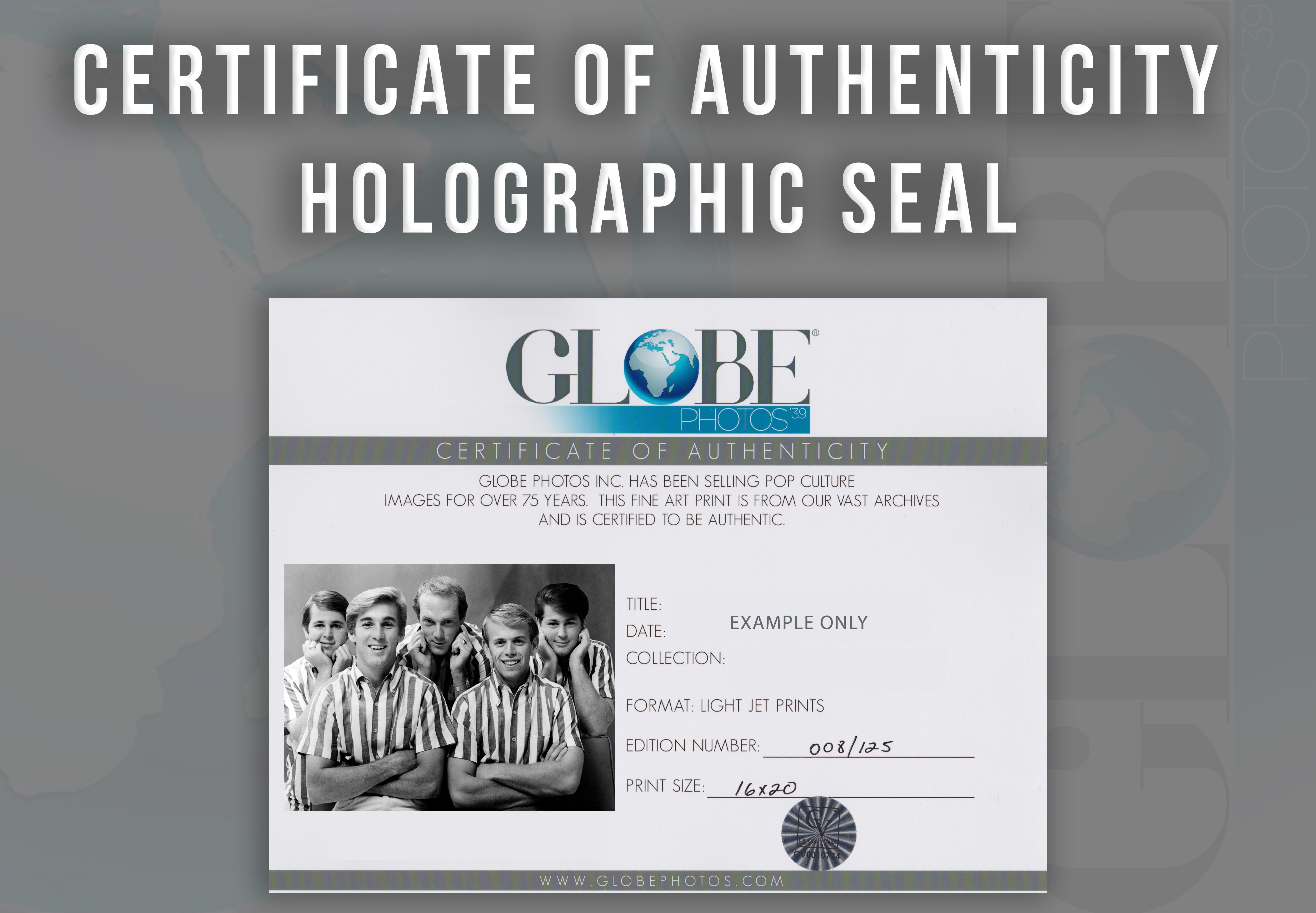 The Beach Boys in Stripes Globe Photos Fine Art Print - Gray Black and White Photograph by Unknown