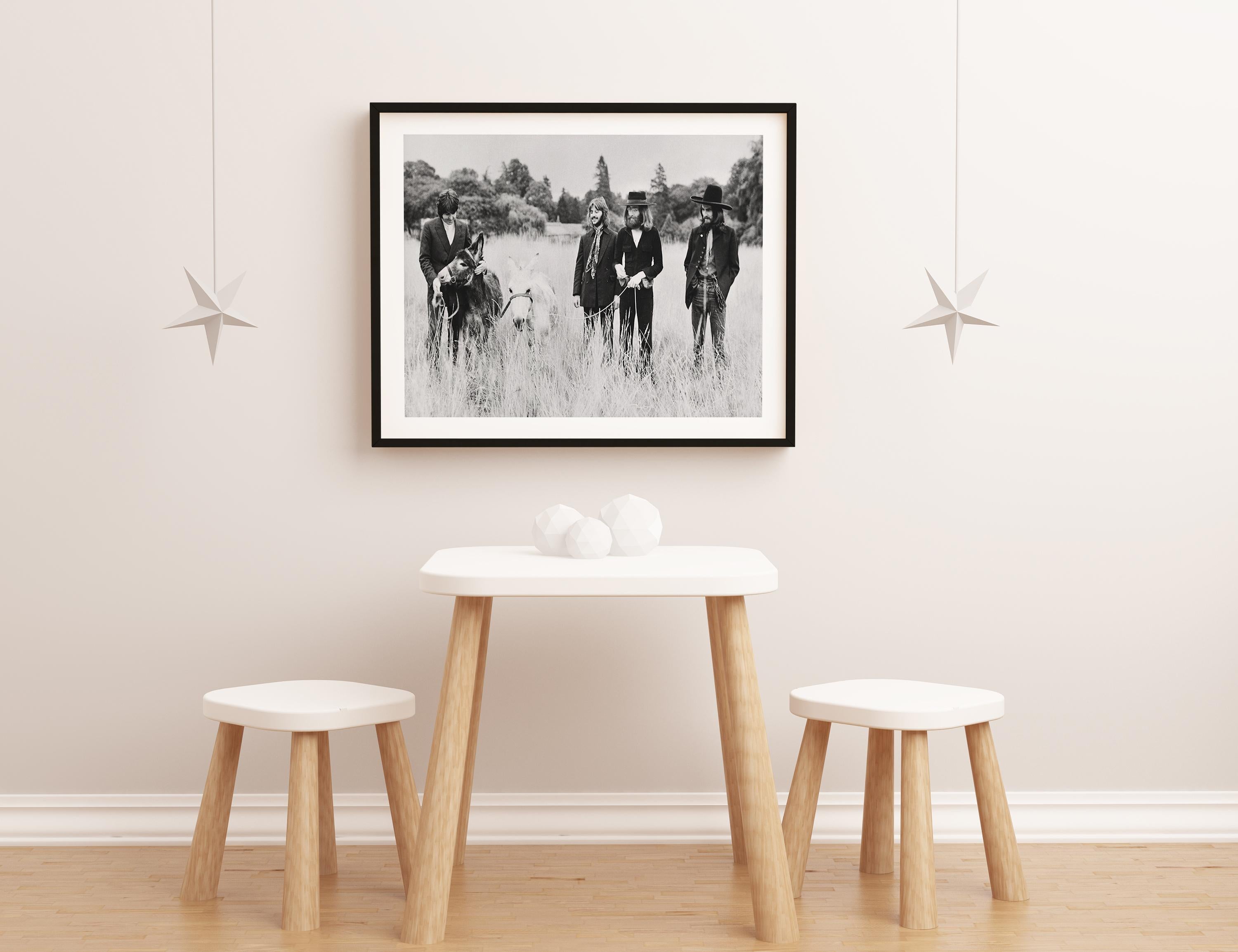The Beatles Candid with Donkeys Fine Art Print For Sale 1