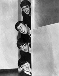 The Beatles Playing Peek-A-Boo Globe Photos Fine Art Print